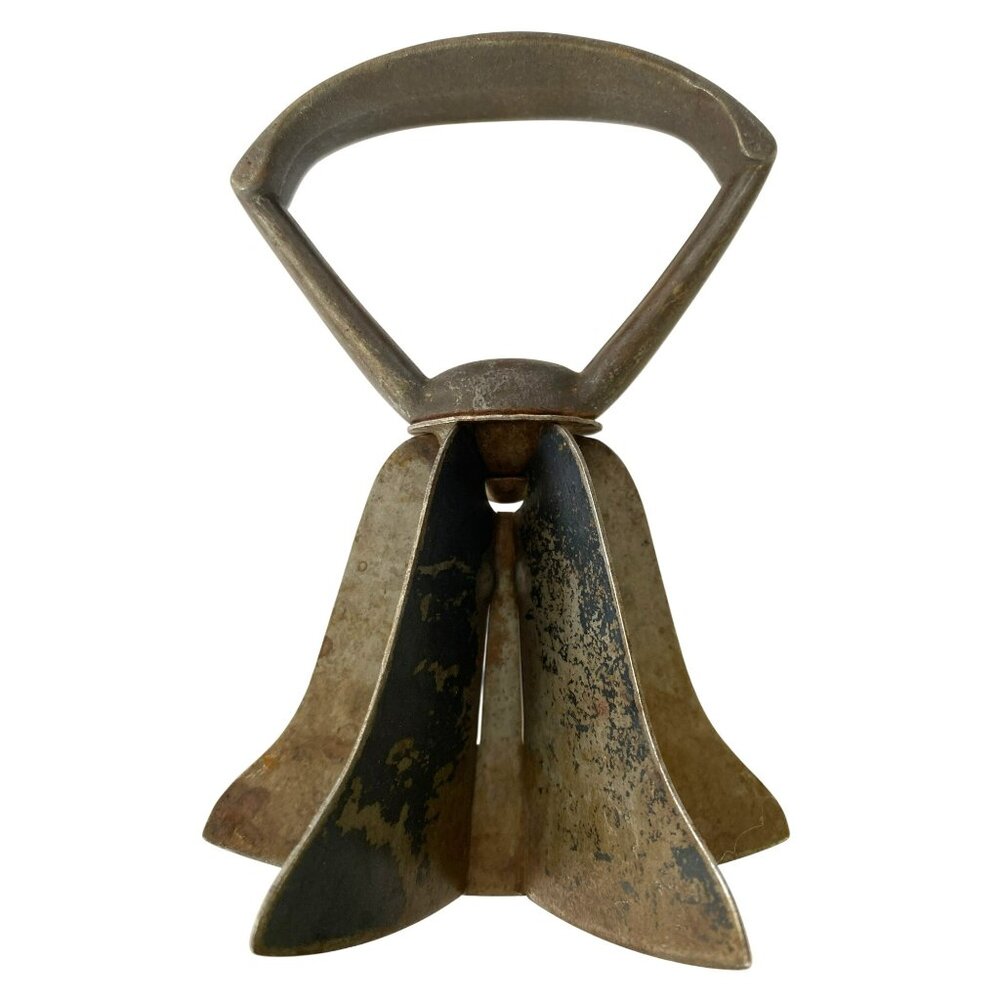 Vintage Antique Kitchen Tools Wooden Handle Mezzaluna & Metal Chopper Rustic - Picture 4 of 7